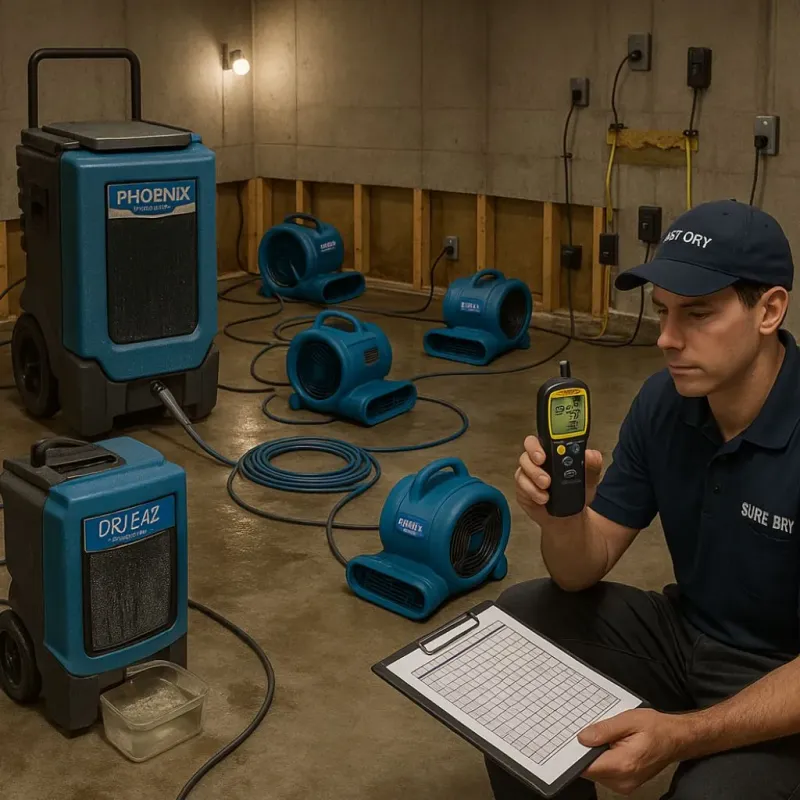 Structural Drying and Dehumidification process in Bullhead City, AZ